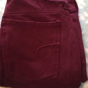 American Eagle Maroon Jeggings